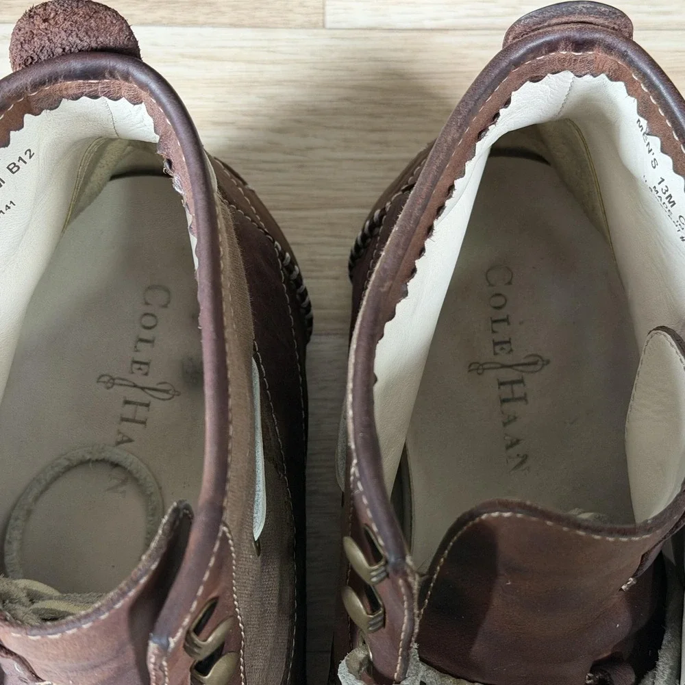 Cole Haan Chukka Boots Mens Size 13 Brown White Yacht Club Leather Preppy C10060